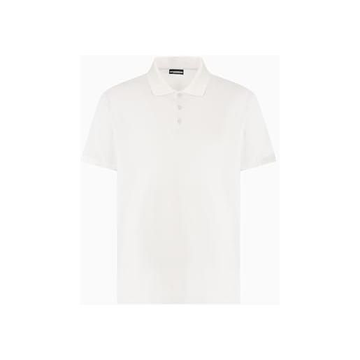 Emporio armani embroidery logo polo beachwear uomo, bianco, m