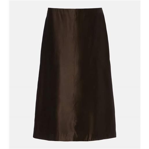 Khaite gonna midi nania in twill di raso