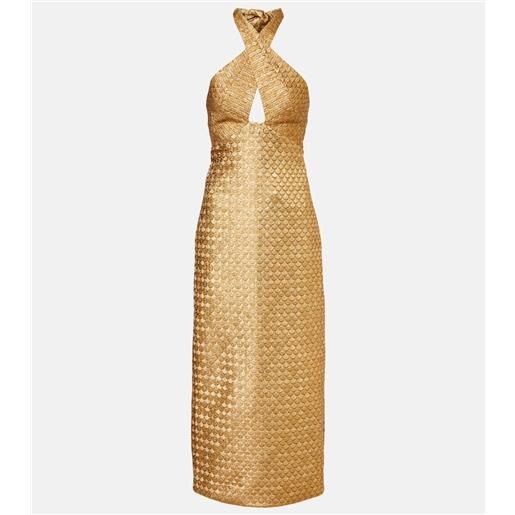Johanna Ortiz abito lungo in jacquard con cut-out
