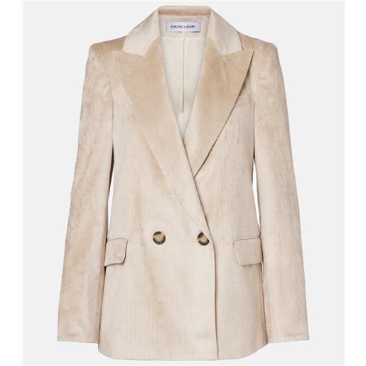 Veronica Beard blazer doppiopetto sevyn in velluto a coste di misto cotone