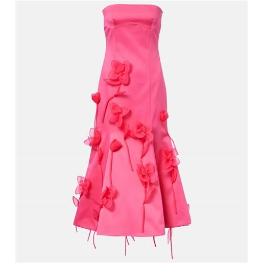 Rotate abito midi con applicazioni floreali