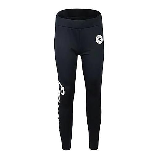 Converse - leggins ragazza signature bimba palestra sport 469789 023 nero - s, nero