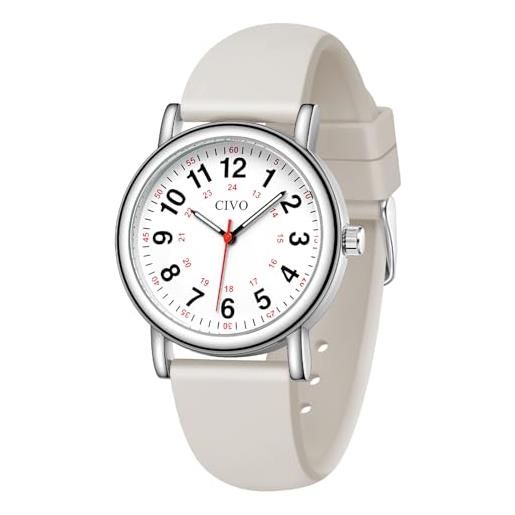 JewelryWe Orologio Ad Anello Quarzo Unisex - Acciaio Inox Con Quadrante Analogico E Numeri Arabi - Cinturino Elastico - 3