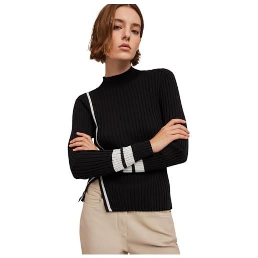 Motivi: maglia a lupetto con spacco al fondo nero. Xs stagione primavera estate 2025. 