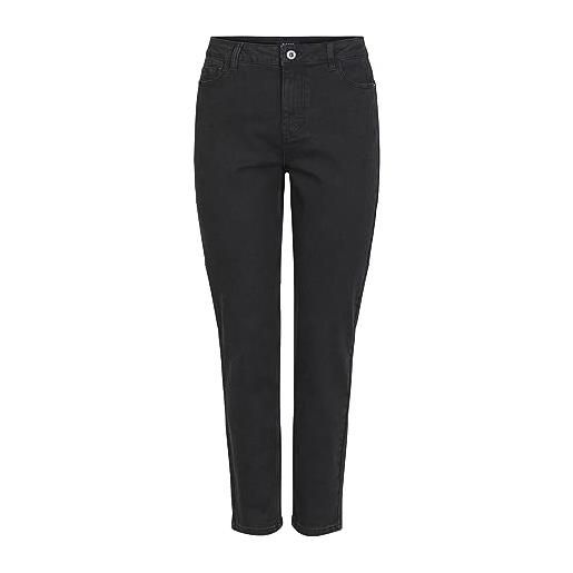 PIECES kesia - jeans a vita alta, denim nero, xs