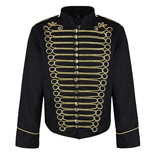 Ro Rox giacca stretta di parata militare punk percussionista in per uomini (rosso & oro, taglia maschile xxxxl)
