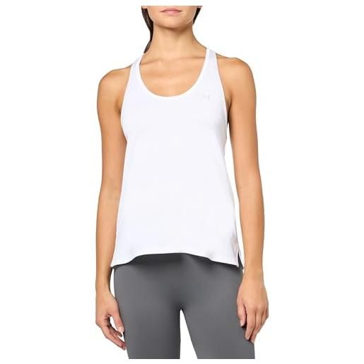 Under Armour canotta tecnica knockout donna, (100) bianco/grigio alone/grigio aureola, m