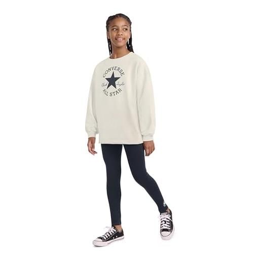 Converse tuta da ragazza crewneck legging beige taglia 10-12 a codice 4cg229-j0a