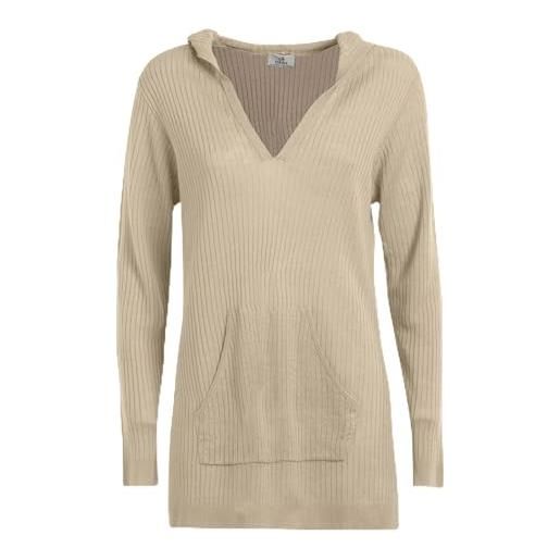 DEHA - maglia knitted lounge hoodie in lino, beige (m)