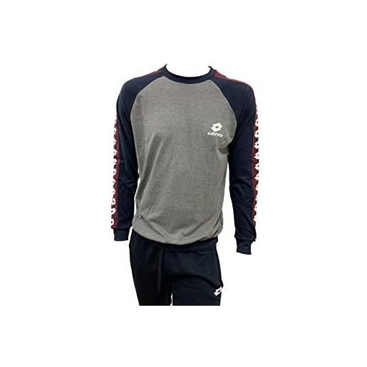 Lotto pigiama invernale, uomo caldo cotone felpato (6047 antracite, xl-52)