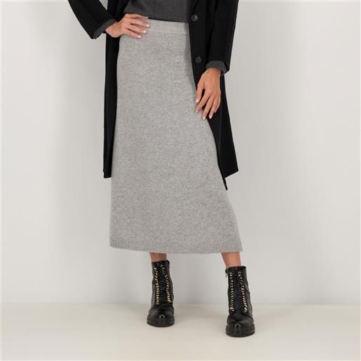 Hekla & Co. Gonna lunga svasata in misto lana merino con cashmere