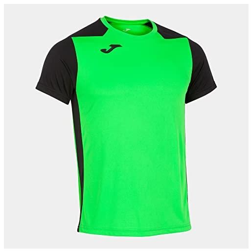 Joma102223.031. M t-shirt manica corta record ii rosa fluor nero