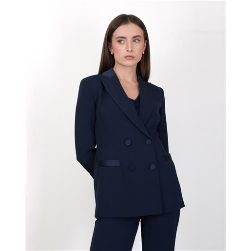 IMPERIAL blazer doppiopetto con dettagli raso - agata- IMPERIAL