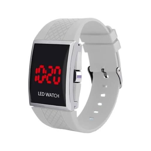 BEALIFE elegante orologio da polso elettronico da uomo business e abbigliamento casual indossare digitale, bianco