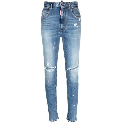 DSQUARED2 jeans skinny a vita alta - blu