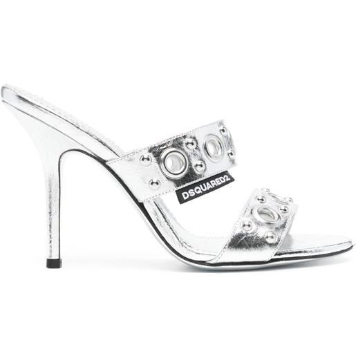 DSQUARED2 mules gothic in pelle 110mm - argento