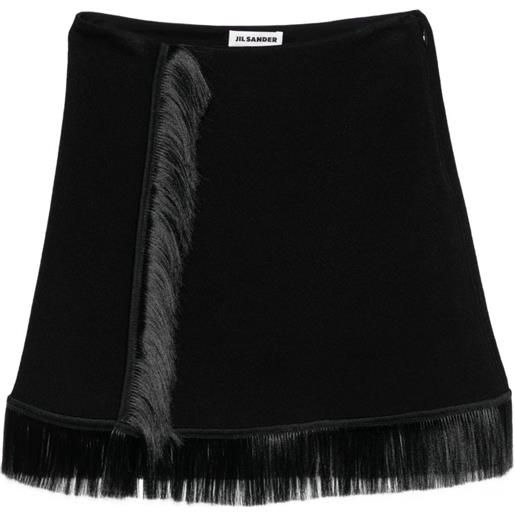 Jil Sander minigonna con frange - nero