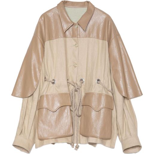 Muller Of Yoshiokubo top con inserti in lino - toni neutri