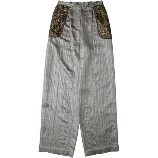 Muller Of Yoshiokubo pantaloni radiant con paillettes - verde