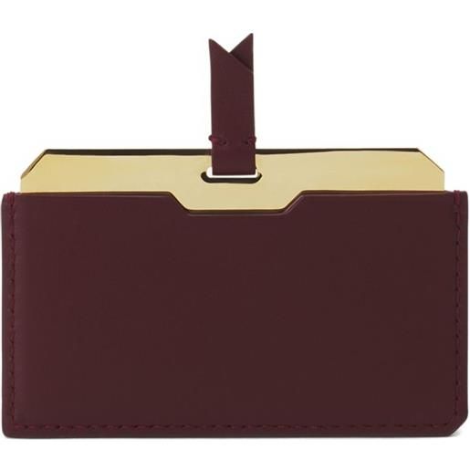 Lanvin portacarte in pelle con cuciture - rosso