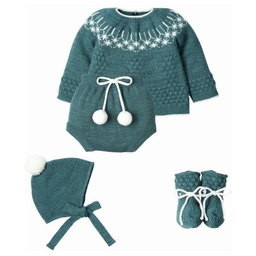 Mac Illusion completo pagliaccetto neonato misto lana - cedro