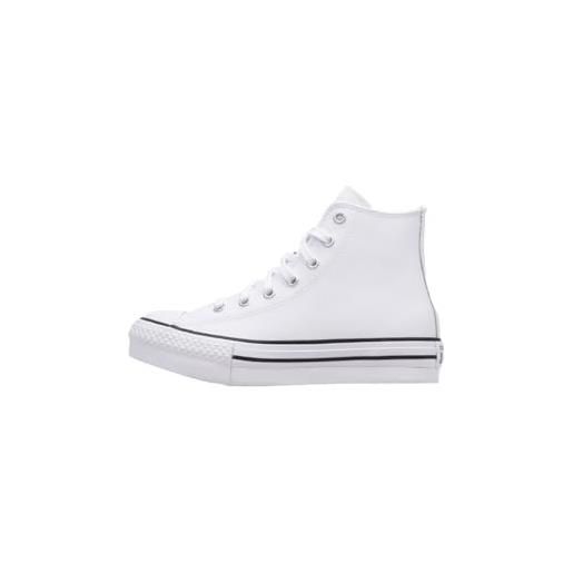 CONVERSE chuck taylor all star eva lift leather, sneaker, bianco avorio naturale nero, 31.5 eu