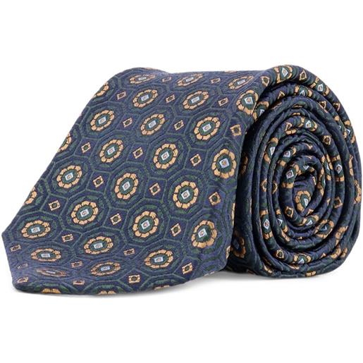 Kiton cravatta con effetto jacquard - blu