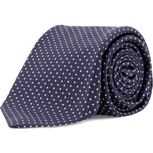 Kiton cravatta a pois - blu