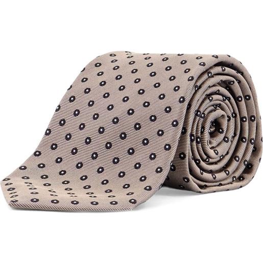 Kiton cravatta a pois - toni neutri