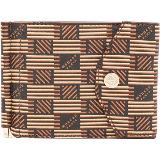 Moreau portacarte con abbottonatura automatica - marrone