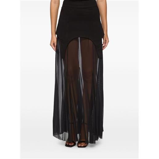 HAMZA gonna lunga in tulle - nero