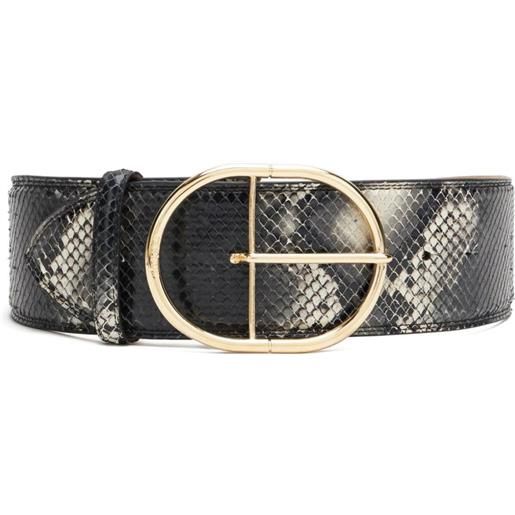 Roberto Cavalli cintura con effetto pelle di serpente - nero