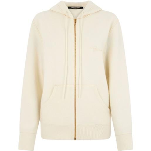 Roberto Cavalli camicia con zip e cappuccio - toni neutri