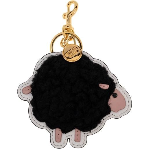 Moschino portachiavi con ciondolo - nero