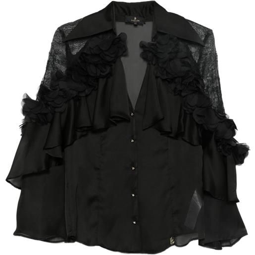Babylone Paris camicia con ruches - nero