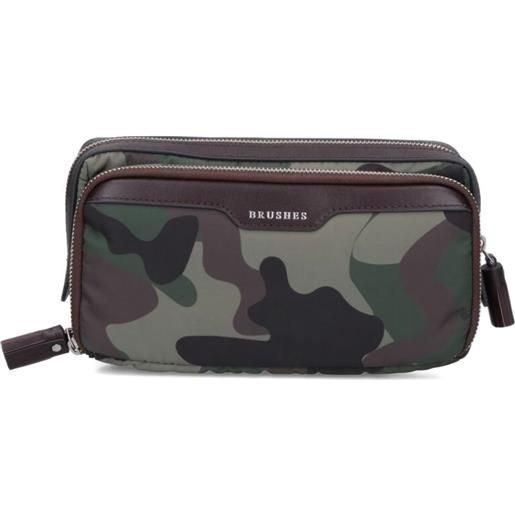 Anya Hindmarch trousse make up con stampa camouflage - verde