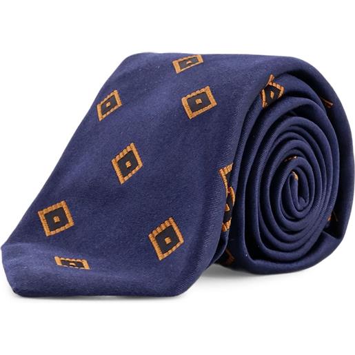 Kiton cravatta a rombi - blu