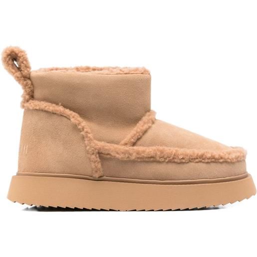 Inuikii stivaletti con bordo shearling - marrone