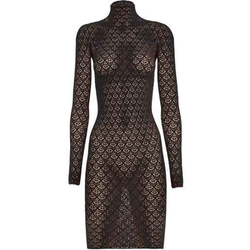 Wolford abito corto mermaid a collo alto - nero