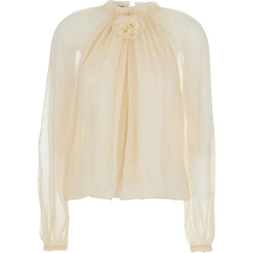 Alberta Ferretti blusa a fiori - toni neutri