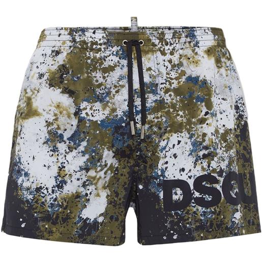 DSQUARED2 costume da bagno canadian camouflage - bianco