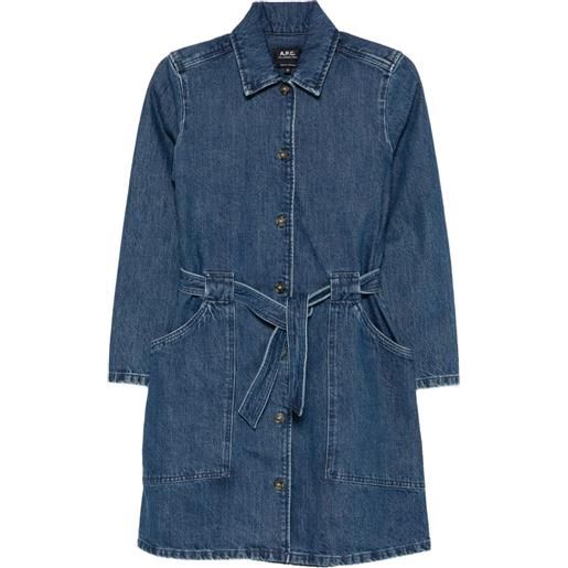 A.P.C. abito denim con cintura - blu