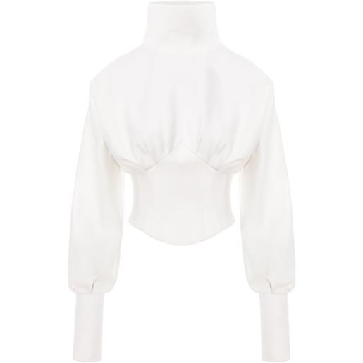 HAMZA top nice a collo alto - bianco