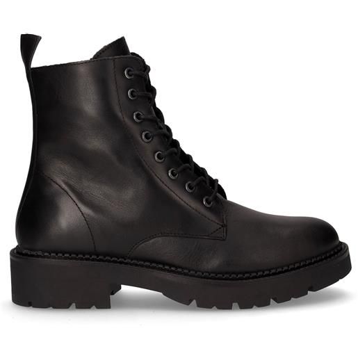 RIZZOLI anfibio in pelle con zip nero - donna - nero