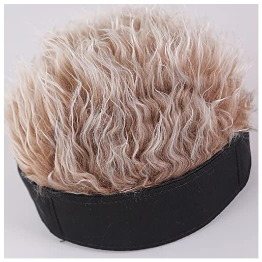 Shanrya cappello con visiera per capelli finti, parrucca per capelli hip-hop divertente e retrò per uomo per cosplay (regolabile)