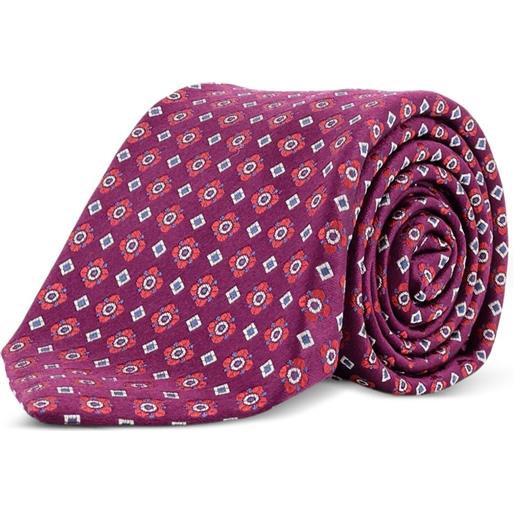 Kiton cravatta con motivo geometrico - rosso