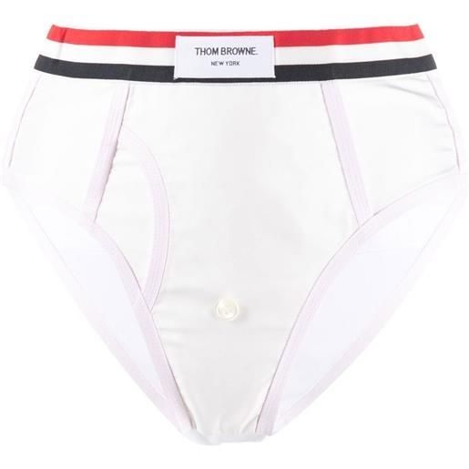 Thom Browne slip con banda logo - bianco