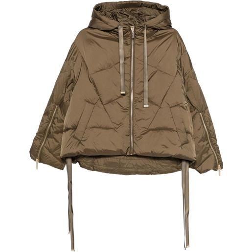 TWINSET piumino trapuntato con cappuccio - verde