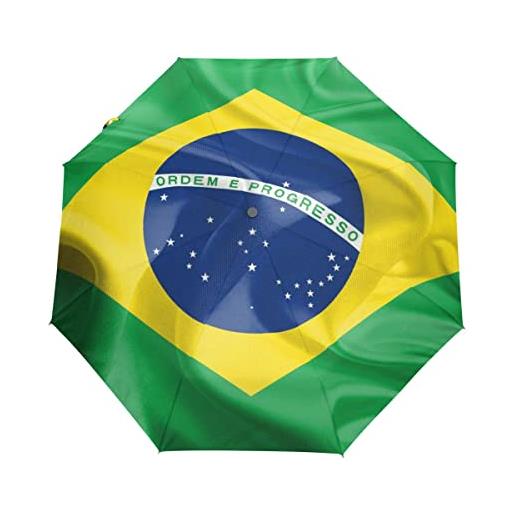 GAIREG ombrello da viaggio con motivo bandiera del brasile ombrello da viaggio automatico aperto chiuso compatto pieghevole ombrelli da pioggia