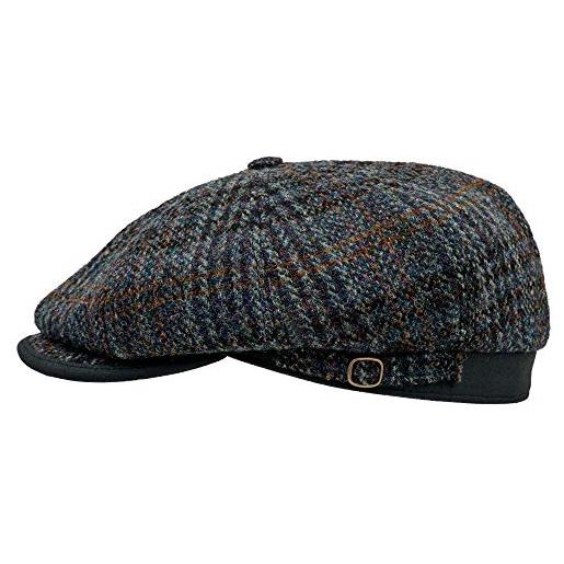 Sterkowski malone | vintage harris tweed mens berretto piatto | classico newsboy 8 panel baker boy hat shelby gatsby accessori uomo colore: blu scuro. 7.25